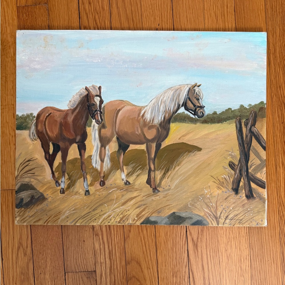 Majestic Horse Duo Canvas Art in Brown and Tan